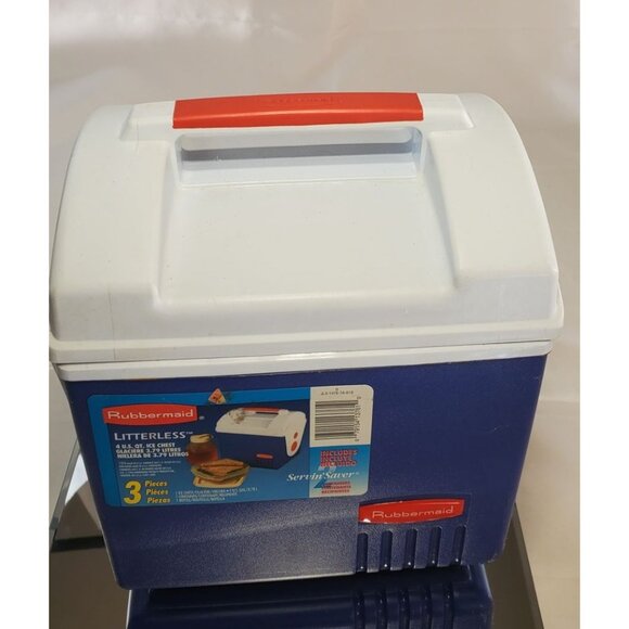 Rubbermaid Litterless Lunch Kit Box Cooler Blue 4 U.S QT. Ice Chest Servin Saver - Picture 5 of 8